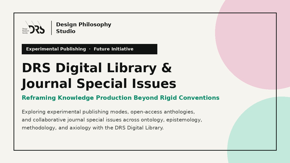DRS Digital Library & Journal Special Issues — DRS Design Philosophy ...